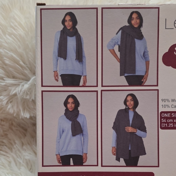 Lemon Charcoal Wrap Scarf, Women - Picture 6 of 9